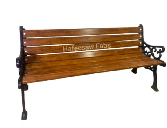 Hafeesaw Fabs Cast Iron Outdoor Garden Bench with 8 FRP Streep (3 Seater) Heavy Duty Garden Bench for Indoor & Outdoor Park | Patio | Living Room | Balcony | Society Bench | Benches Waterproof