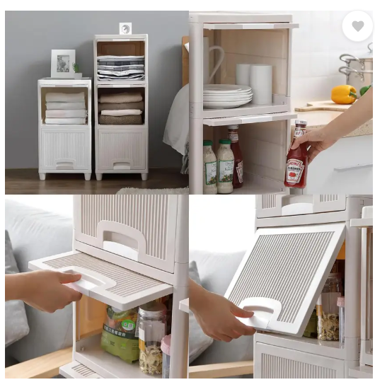 Sasimo 3-Door 3-Shelf Plastic foldable Cupboard PC Collapsible Wardrobe  (Finish Color - 3,White, DIY(Do-It-Yourself))