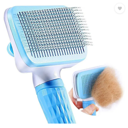 Kamini Enterprise Pet Grooming & Cleaning Slicker Brush Self Cleaning Hair Brush For Dogs Cats Shedding Brush Comb With Handle, Dog Hair Brush For German Shepherd Labrador Rottweiler Golden Retriever (1ps/Multicolour) Slicker Brushes for Dog & Cat