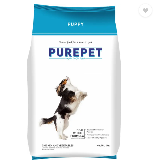 purepet Chicken and Vegetable 1 kg Dry Young Dog Food
