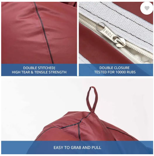 Coaster Shine XL Tear Drop Bean Bag Cover (Without Beans)  (Maroon)
