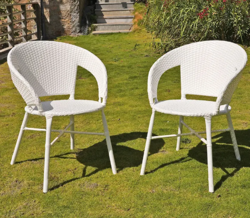 Wooden Street Metal Table & Chair Set  (Finish Color - White, Pre-assembled)