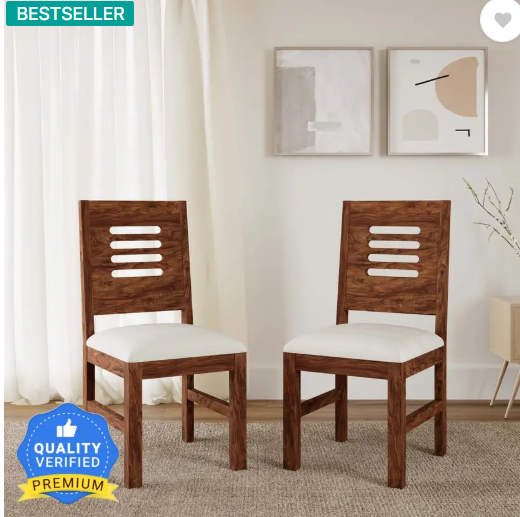 Allie Wood Rosewood (Sheesham) Solid Wood Dining Chair  (Set of 2, Finish Color - Provincial Teak)
