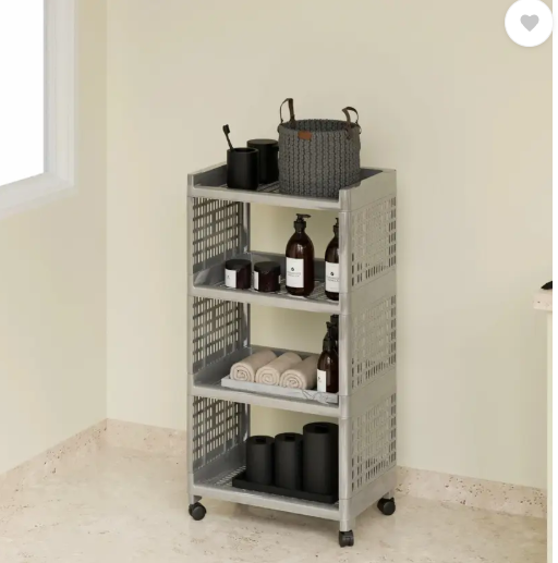 Marmik 4 Layer Multipurpose Storage Rolling Cart with Wheels For Office, Home, Plastic Kitchen Trolley  (DIY(Do-It-Yourself))