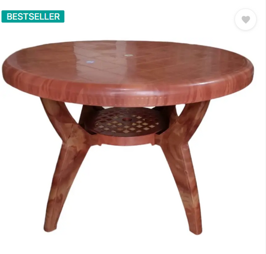 AAMROSE Plastic 4 Seater Dining Table  (Finish Color - TEAKWOOD, DIY(Do-It-Yourself))