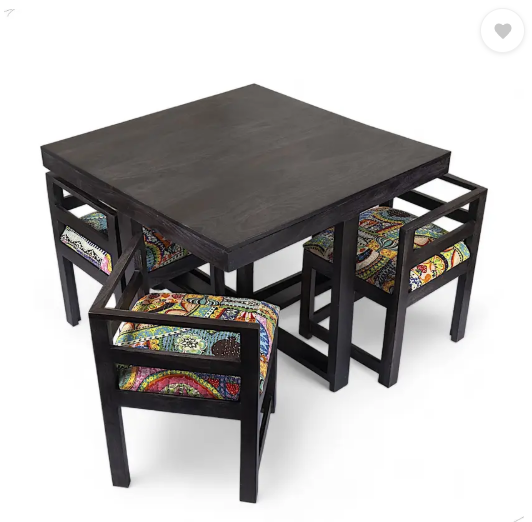 Ikiriya Kingston Rosewood ( Sheesham ) Solid Wood 4 Seater Dining Table  (Finish Color - Mahogany, DIY(Do-It-Yourself))