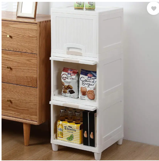 Jayci Mart Plastic Kitchen Cabinet  (Finish Color - White, Pre-assembled)