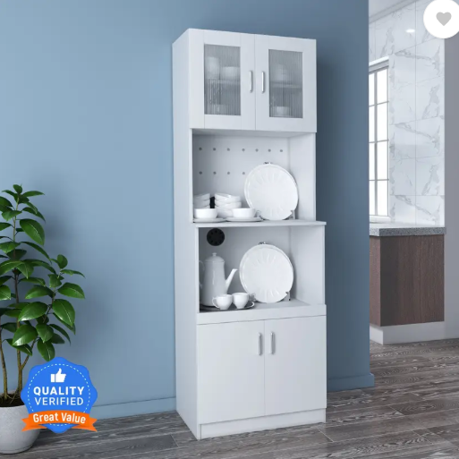Flipkart Perfect Homes Haven Engineered Wood Kitchen Cabinet  (Finish Color - Frosty White, Knock Down)