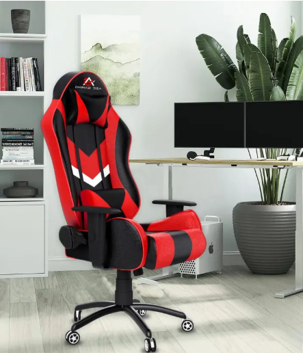 ASE Gaming Gold Series Ergonomic Gaming Chair with Head & Lumbar Pillow Gaming Chair  (Red)