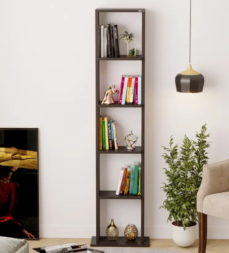BLUEWUD Walten Engineered Wood Open Book Shelf  (Finish Color - Wenge, DIY(Do-It-Yourself))