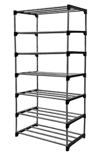LOTSPEK 7 layer bookshelf for home office bookcase Plastic Open Book Shelf  (Finish Color - black, DIY(Do-It-Yourself))