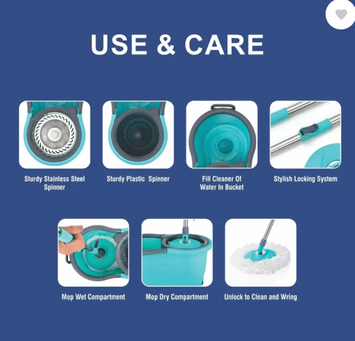 Flipkart SmartBuy STEEL SPRINKLER 2 MICROFIBER REFILLS BLUE COLOR Mop Set  (Multicolor)