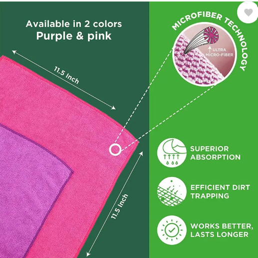 Scotch-Brite Multipurpose Wipe for Kitchen,Dinning, Appliances Wet and Dry Microfiber Cleaning Cloth  (2 Units)