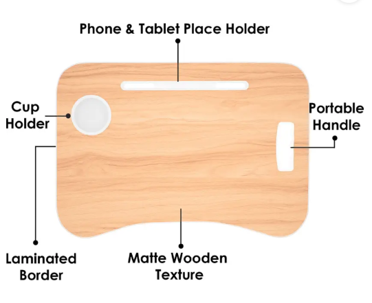 Story@home LT4001 Wood Portable Laptop Table  (Finish Color - Walnut, Pre Assembled)