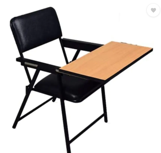 Spacecrafts Fabric Study Folding Chair  (Black, Optional Installation Available)