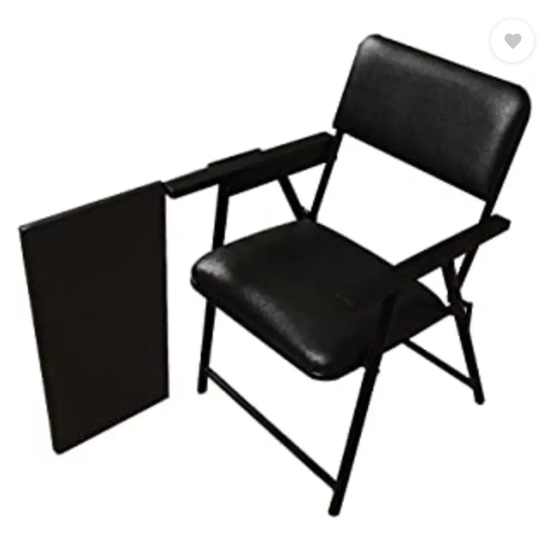 Spacecrafts Fabric Study Folding Chair  (Black, Optional Installation Available)