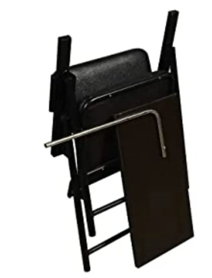 Spacecrafts Fabric Study Folding Chair  (Black, Optional Installation Available)