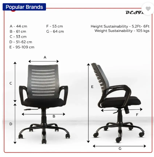 CELLBELL Desire C104 Mid Back Comfortable Fabric Office Executive Chair  (Grey, DIY(Do-It-Yourself))