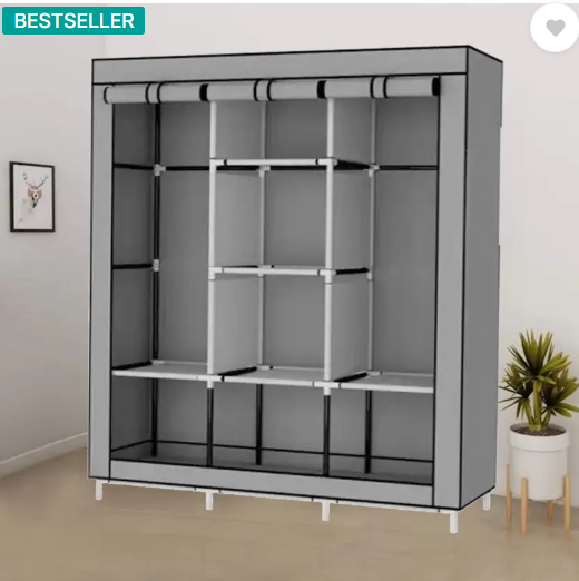 Attache Carbon Steel Collapsible Wardrobe  (Finish Color - GREY, DIY(Do-It-Yourself))