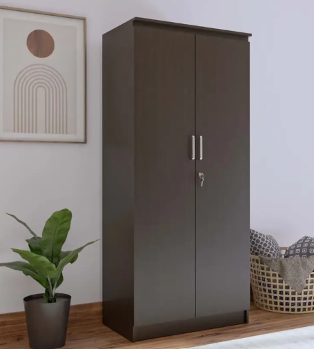 NEUDOT MONO Engineered Wood 2 Door Wardrobe  (Finish Color - Wenge, Knock Down)