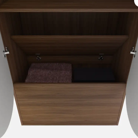 A GLOBIA CREATIONS Briza Engineered Wood 2 Door Wardrobe  (Finish Color - Exotic Teak, Knock Down)