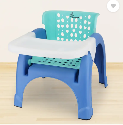 R for Rabbit Jelly Bean 3-in-1 Baby Study / Shampoo & Kid Seating Chair with High Backrest Plastic Chair  (Finish Color - Green Blue, DIY(Do-It-Yourself))