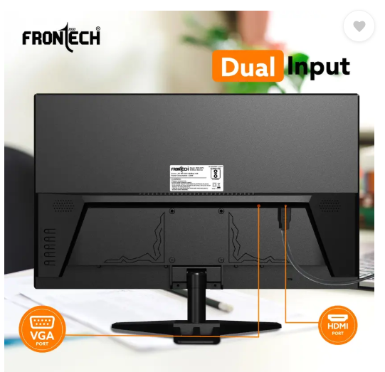 Frontech - 50.8 cm (20 inch) HD LED Backlit VA Panel Monitor (MON-0074)  (Adaptive Sync, Response Time: 3 ms, 60 Hz Refresh Rate)