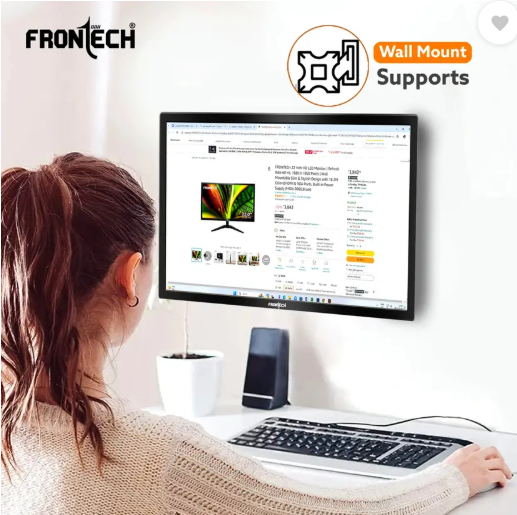 Frontech - 50.8 cm (20 inch) HD LED Backlit VA Panel Monitor (MON-0074)  (Adaptive Sync, Response Time: 3 ms, 60 Hz Refresh Rate)