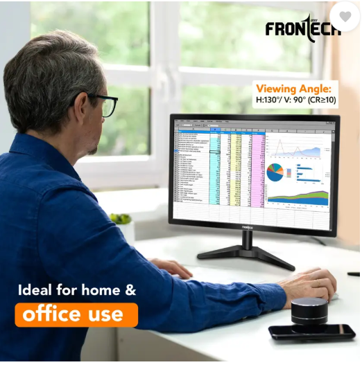 Frontech - 50.8 cm (20 inch) HD LED Backlit VA Panel Monitor (MON-0074)  (Adaptive Sync, Response Time: 3 ms, 60 Hz Refresh Rate)