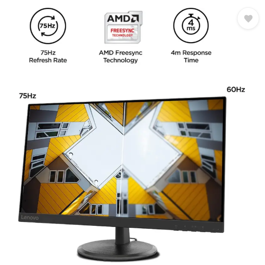 Lenovo 68.58 cm (27 inch) Full HD VA Panel with TUV Eye Care Monitor (D27-40/D27-30)  (Response Time: 4 ms, 75 Hz Refresh Rate)