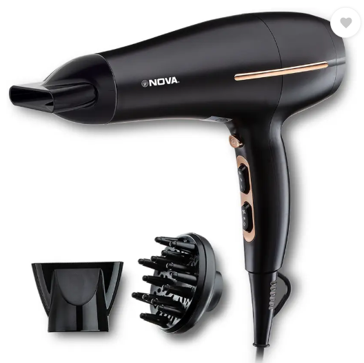 NOVA NHP 8213 Professional Hair Dryer  (1800 W, Black)