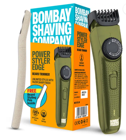 BOMBAY SHAVING COMPANY Flash Charging Men Beard Trimmer with Styling Pen Trimmer 120 min Runtime 38 Length Settings  (Green)