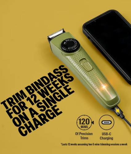 BOMBAY SHAVING COMPANY Flash Charging Men Beard Trimmer with Styling Pen Trimmer 120 min Runtime 38 Length Settings  (Green)