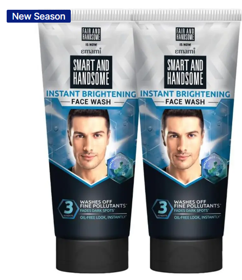 Smart & Handsome Instant Brightening |Washes off Fine Pollutants|150GM Each Face Wash  (300 g)