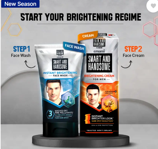 Smart & Handsome Instant Brightening |Washes off Fine Pollutants|150GM Each Face Wash  (300 g)