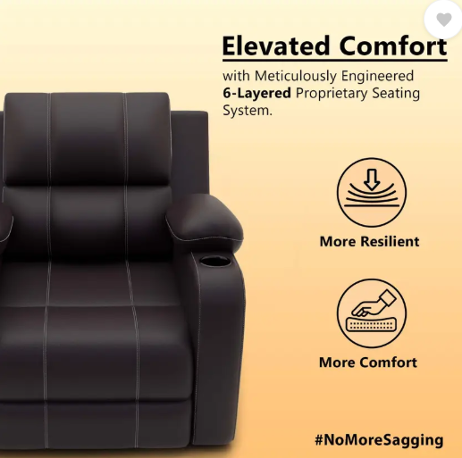 Flipkart Perfect Homes Leatherette Manual Recliner  (Finish Color - Brown, DIY(Do-It-Yourself))