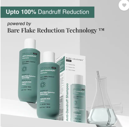 BARE ANATOMY Anti-Dandruff Shampoo - Strengthens Hair with Salicylic Acid & Biotin  (250 ml)