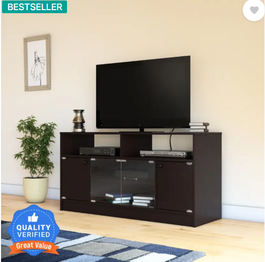 Flipkart Perfect Homes Phonox Engineered Wood TV Entertainment Unit  (Finish Color - Dark Wenge, Knock Down)
