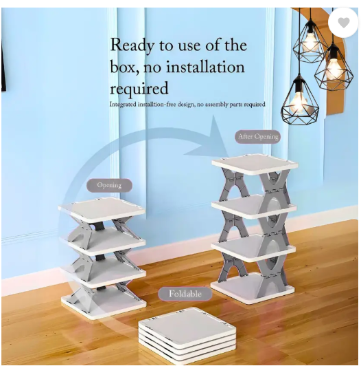 LIMITLESS HUB 6 Layer Plastic Corner Shoe Rack – Compact Small Shoes Stand for Home Storage Plastic Shoe Rack  (White, 6 Shelves, DIY(Do-It-Yourself))