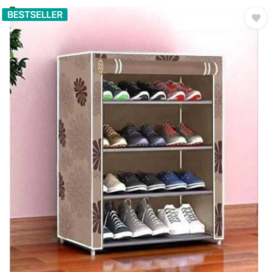 dbeautify 4 sleeves print PVC pipe shoe rack Plastic Collapsible Shoe Stand  (Brown, 4 Shelves, DIY(Do-It-Yourself))