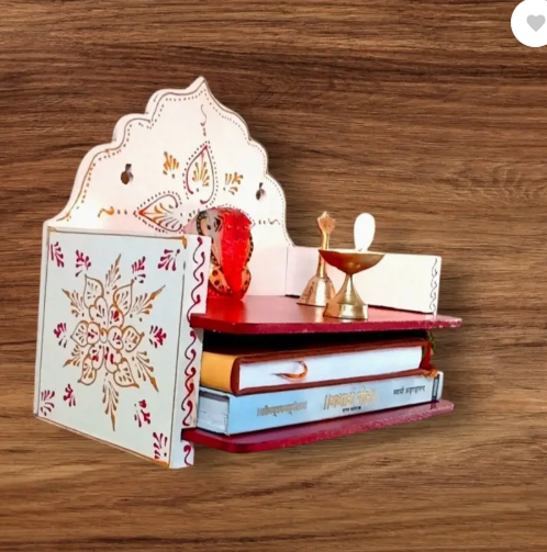JAMWAIART WHITE 10 FOLDING Solid Wood Home Temple  (Height: 25, DIY(Do-It-Yourself))