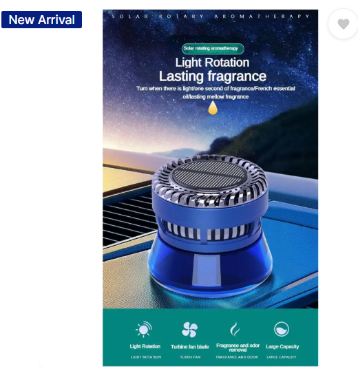 HouseOfCommon Car Air Freshner Diffuser GEMACAR_SOLAR ROTATING AROMA THERAPY_G821  (50 ml)