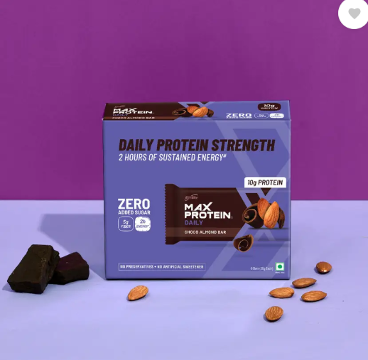 RiteBite Max Protein Daily Choco Almond 10g Protein Bars with 5g Fiber, 0 Added Sugar Protein Bars  (300 g, Chocolate Almond)