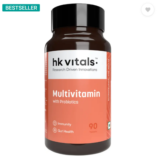 HEALTHKART HK Vitals Multivitamin with Probiotics, Supports Immunity and Gut health  (90 Tablets)