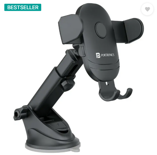 Portronics Car Mobile Holder for Dashboard, Windshield  (Black)