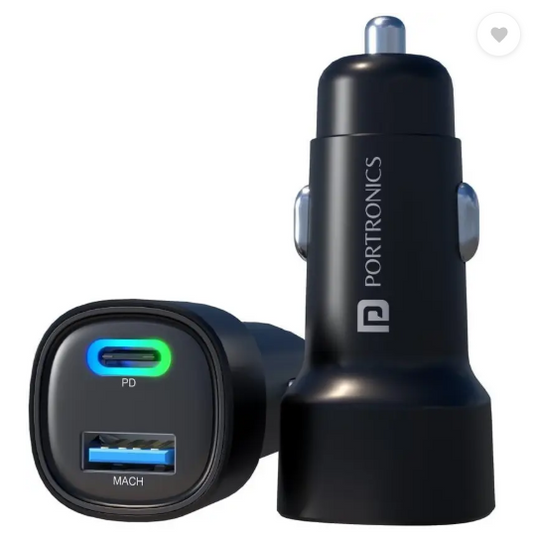 Portronics 80 W Turbo Car Charger  (Black)