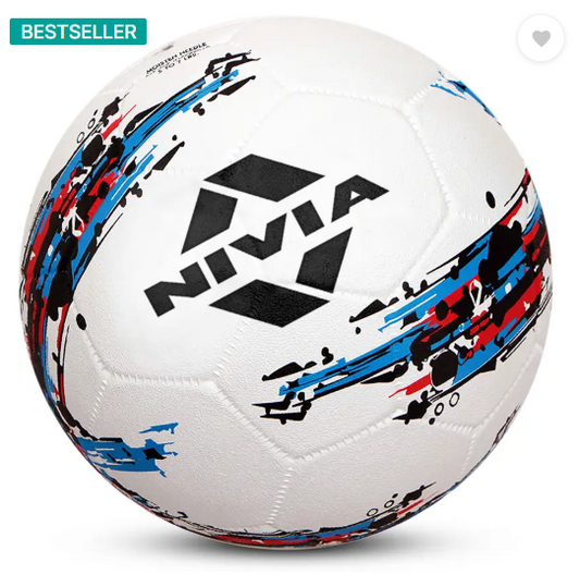 NIVIA Storm with Pump Football - Size: 5  (Standard, Pack of 1, White, Black)