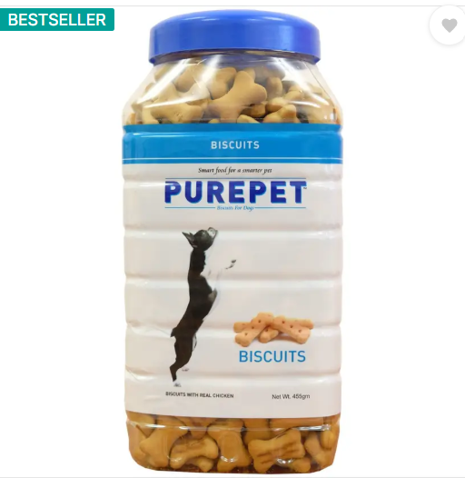 purepet Biscuits Real chicken Milk Dog Chew  (0.455 kg, Pack of 1)