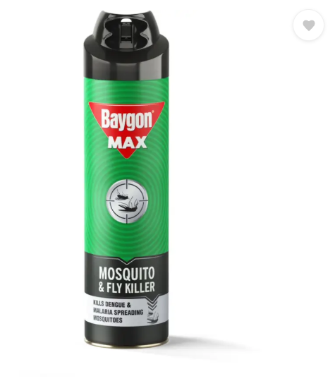 Baygon Max Mosquito & Fly Killer Spray, Kills Dengue & Malaria Mosquitoes Instantly  (400 ml)