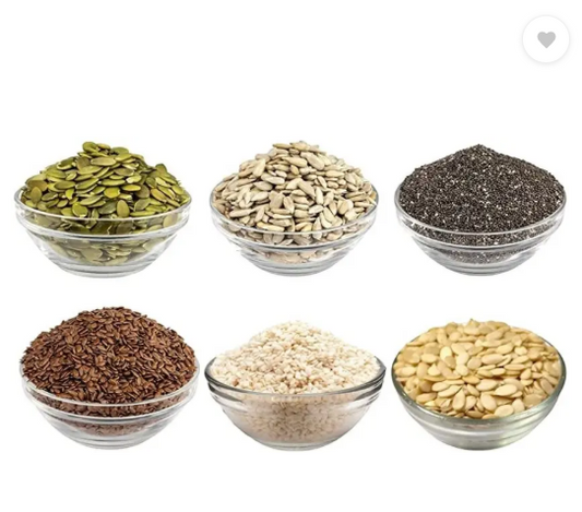 organic orchard Healthy Raw Seeds Combo For Eating Pack OF 6 Each 100 gram, Flax seed, Pumpkin Seeds, Sunflower Seeds, Sesame Seeds, Chia Seeds, Watermelon Seeds  (600 g, Pack of 6)